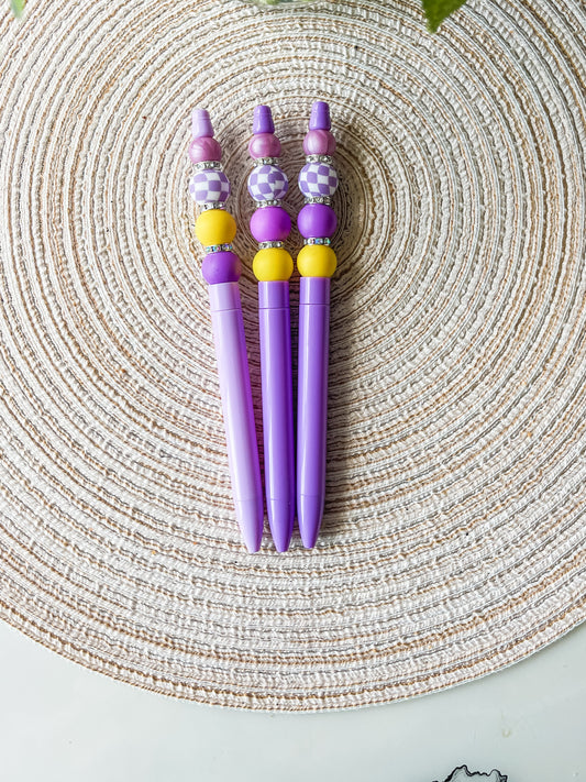 Purple Checkered (UNI INSPIRED) Straight-Skinny Pen