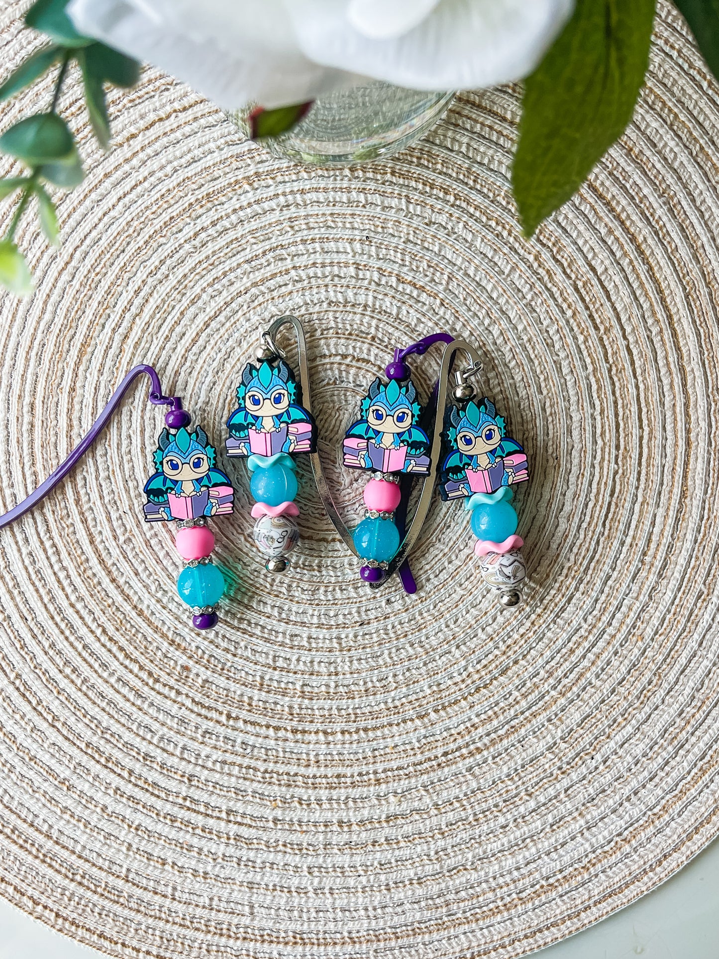 Bartholomew The Reading Dragon| Beaded Bookmark