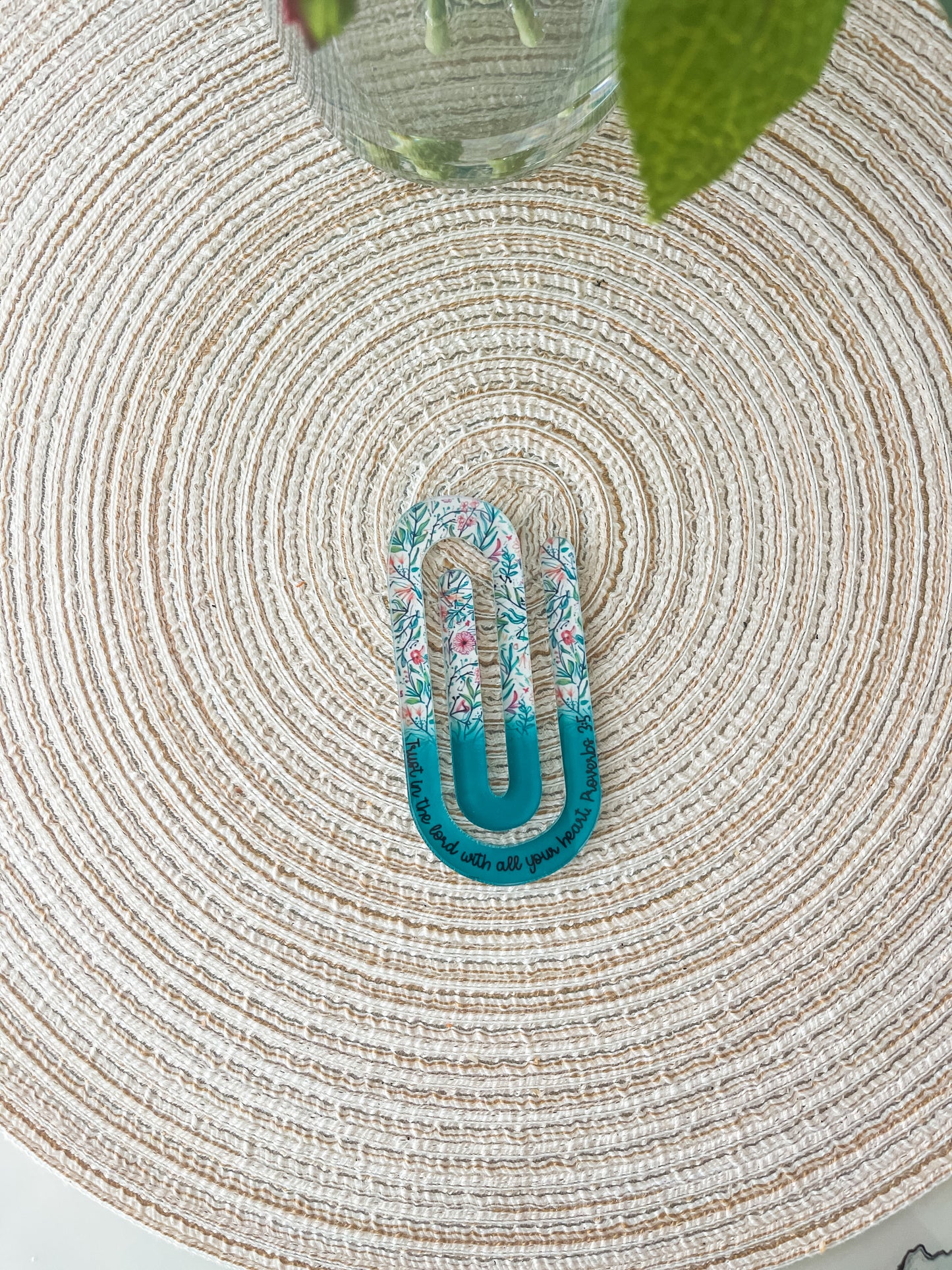 *NEW* Two Toned Floral with Verse-Jumbo Paperclip Bookmark| Set of 5