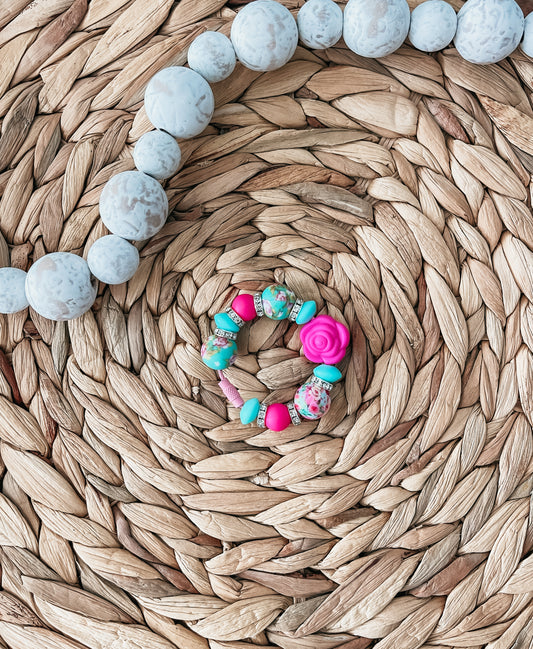 Floral Magenta Rose | Cup Charm