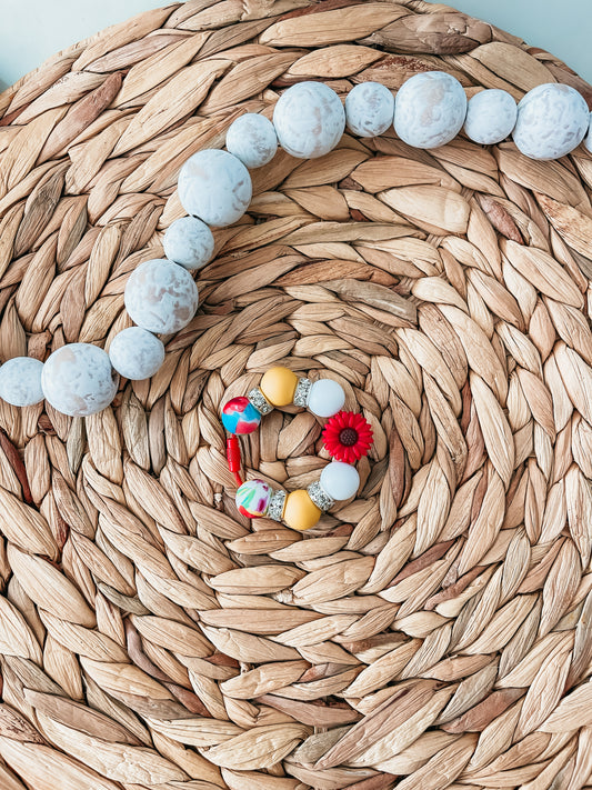 Burgundy Floral Daisy | Cup Charm