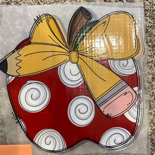77| Teacher| Apple with Pencil Bow