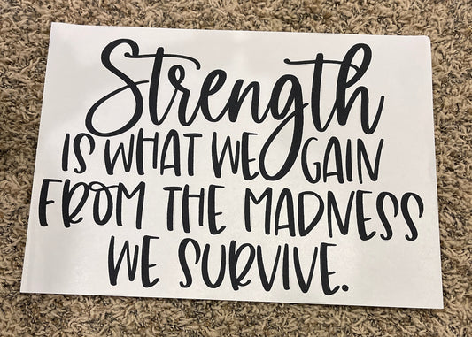 61| Strength is what we Gain From The Madness we Survive