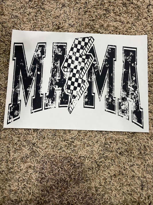 3| Mama checkered lightning bolt