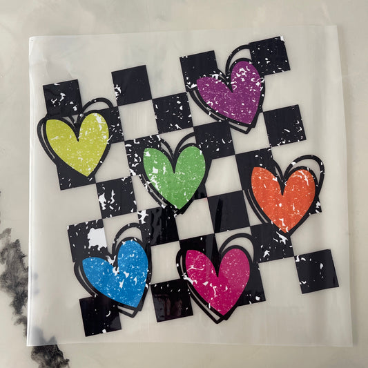 124| Hearts with checkered background- YOUTH