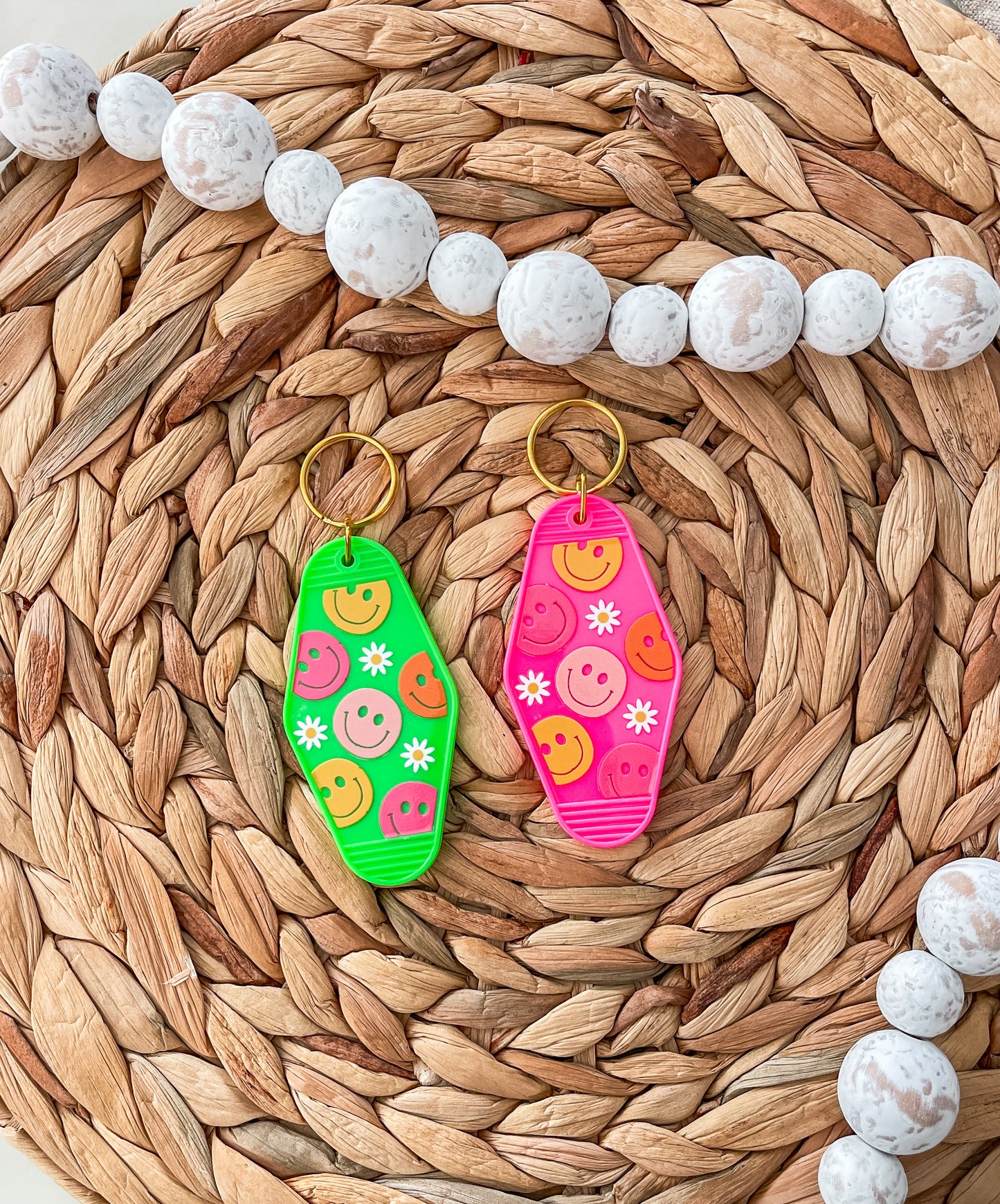Colorful Smiley |Motel Keychain