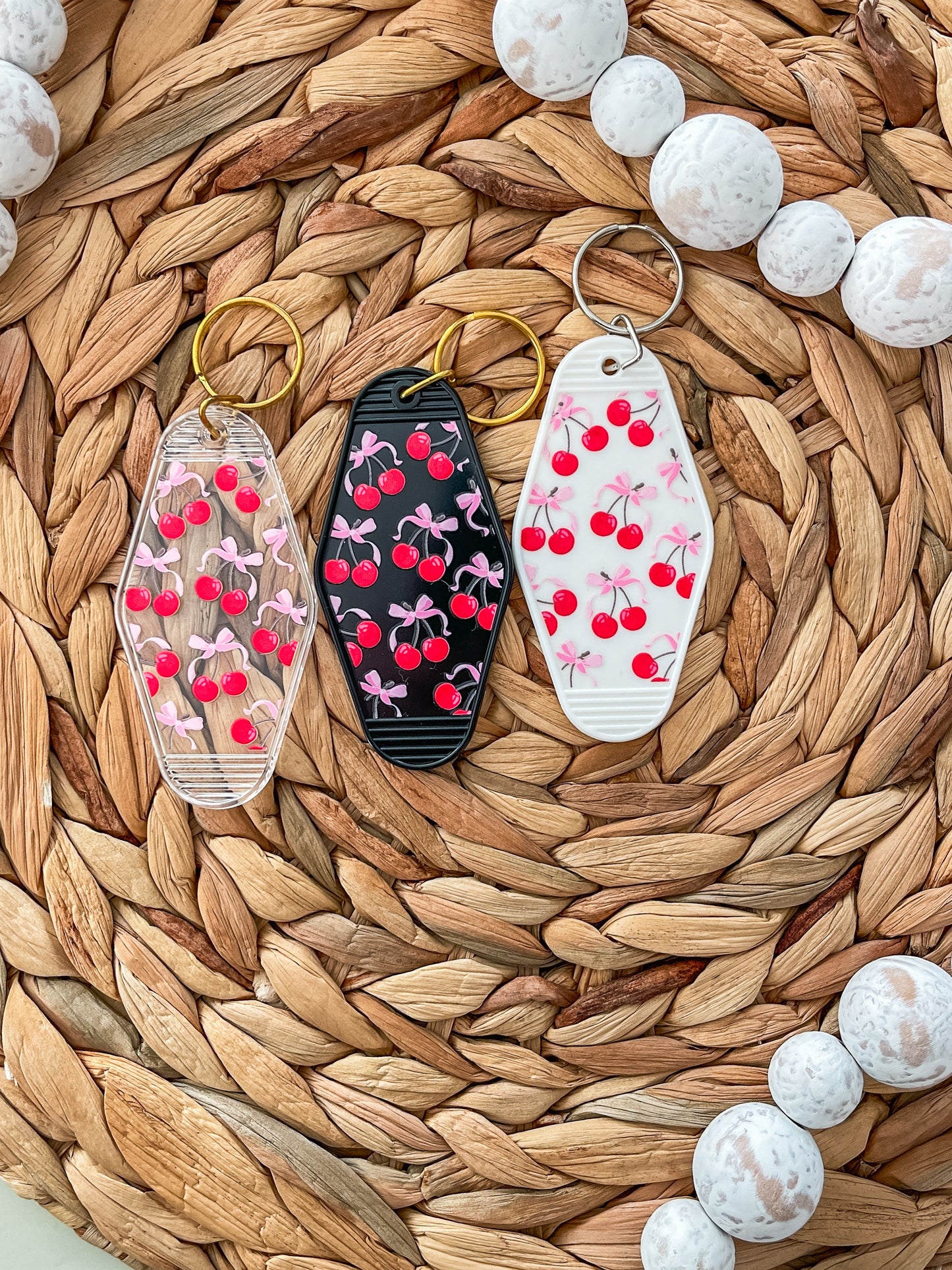 Pink Bows with Cherries |Motel Keychain