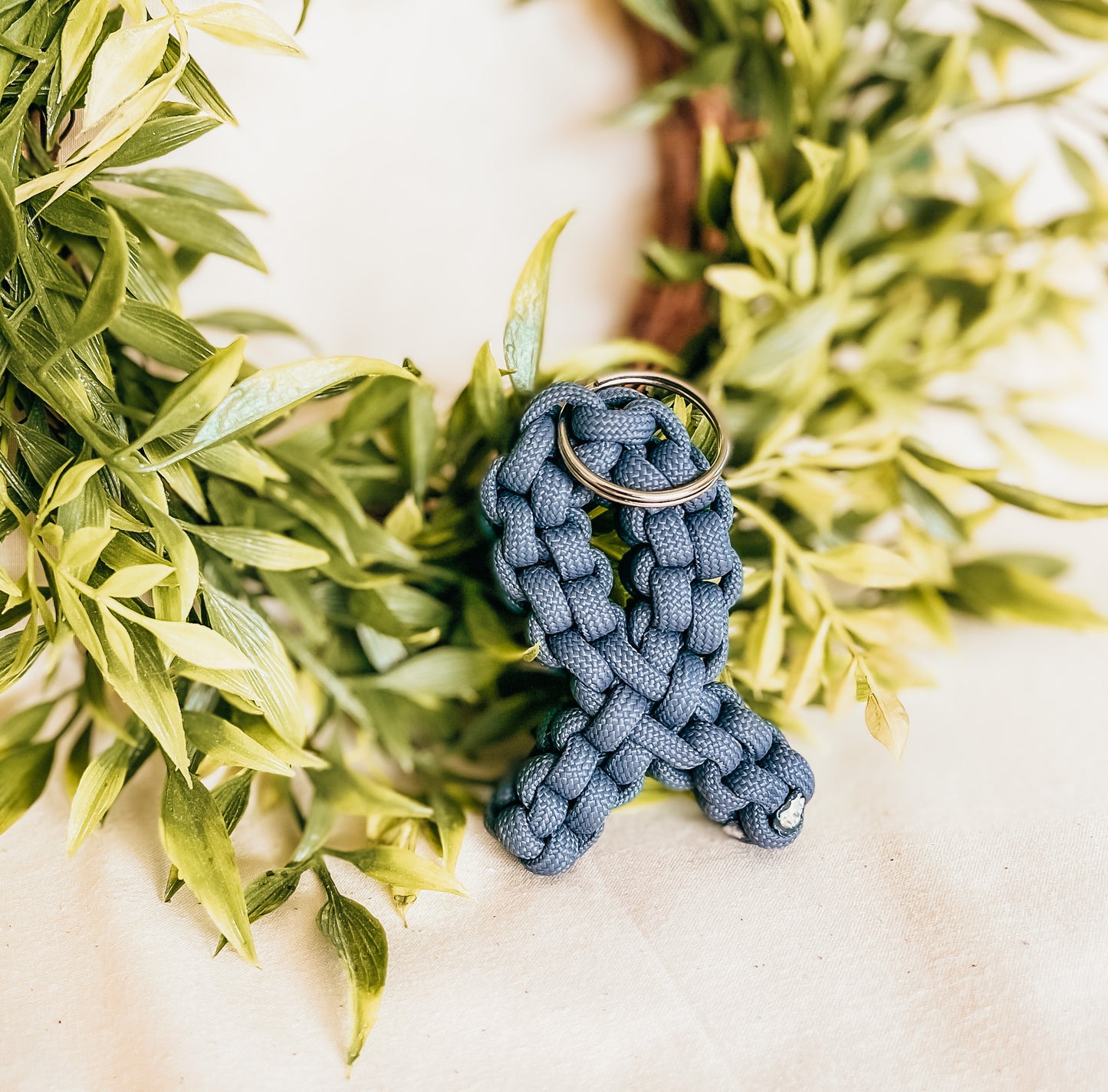 Gray Awareness Ribbon Keychain