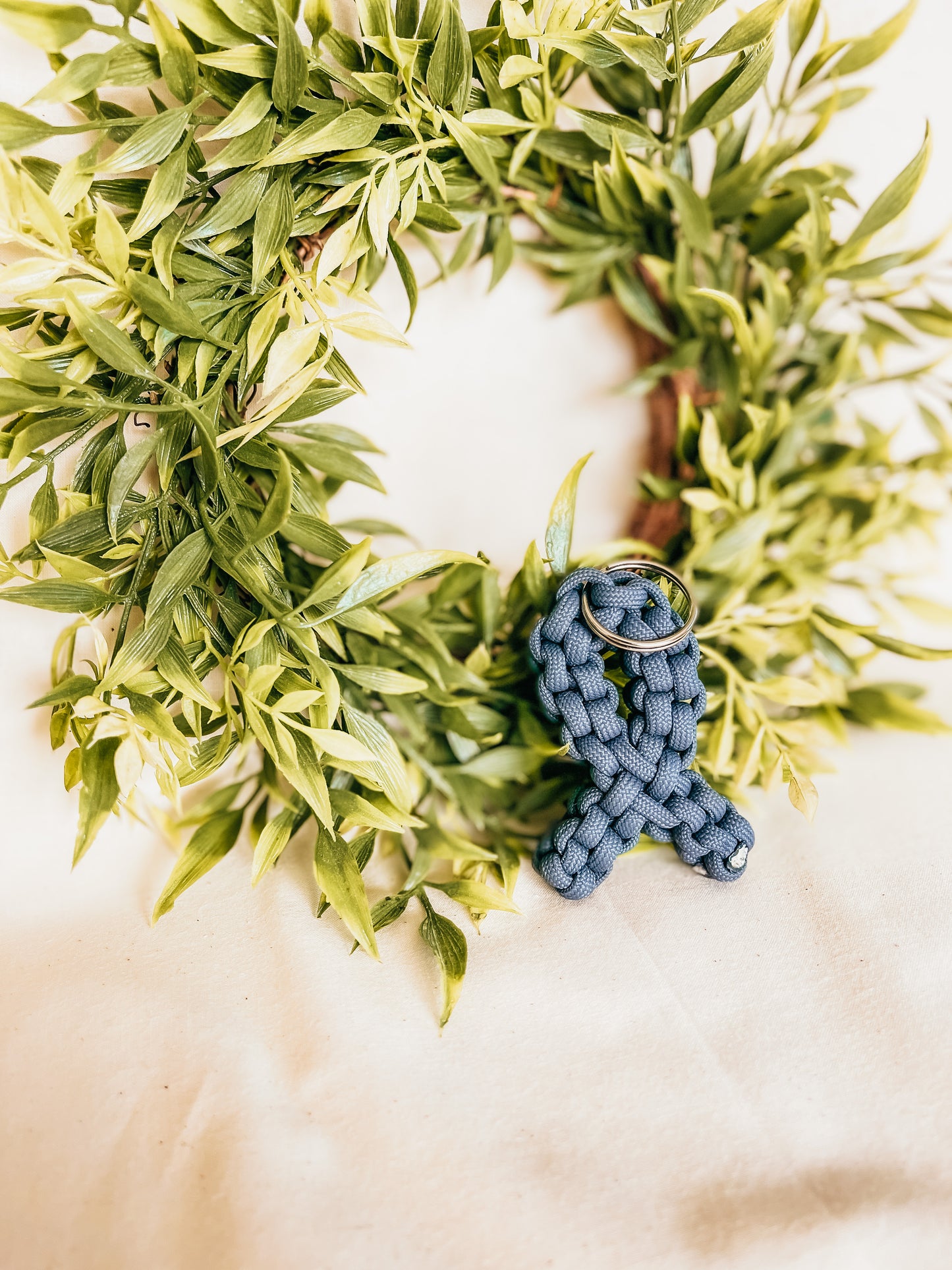 Gray Awareness Ribbon Keychain