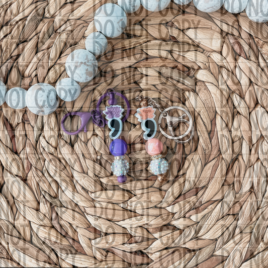 Custom Lotus Semicolon | Bar Keychain