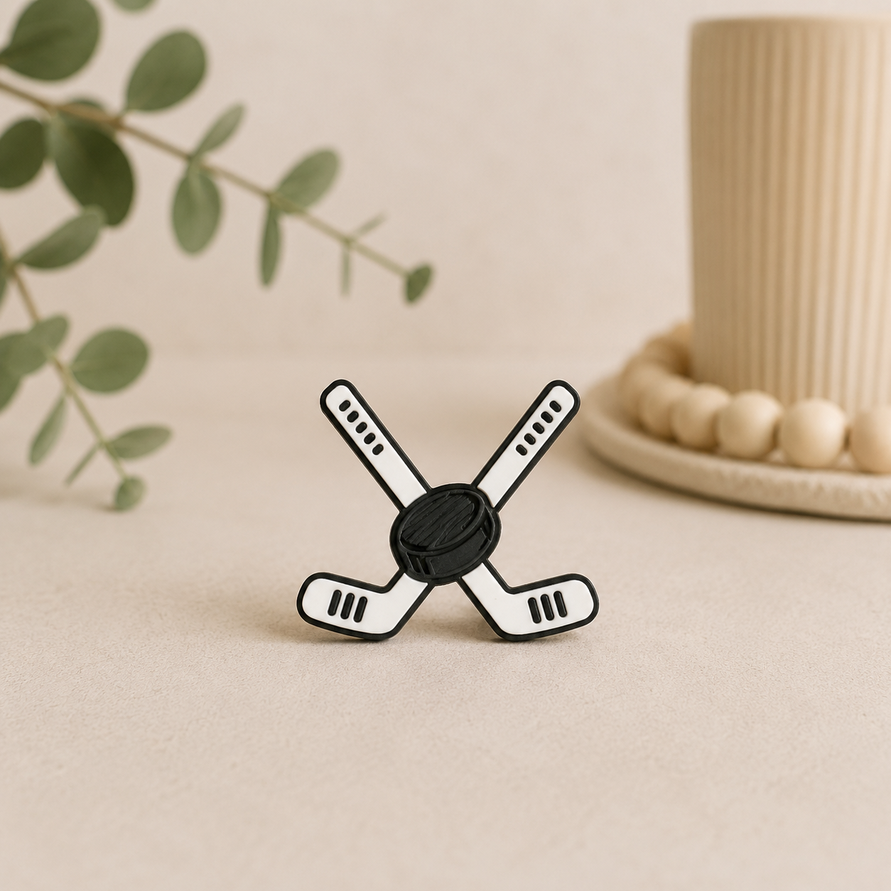 Hockey Sticks & Puck | 3D Printed Straw Topper
