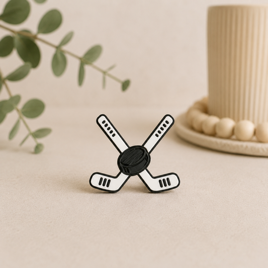 Hockey Sticks & Puck | 3D Printed Straw Topper