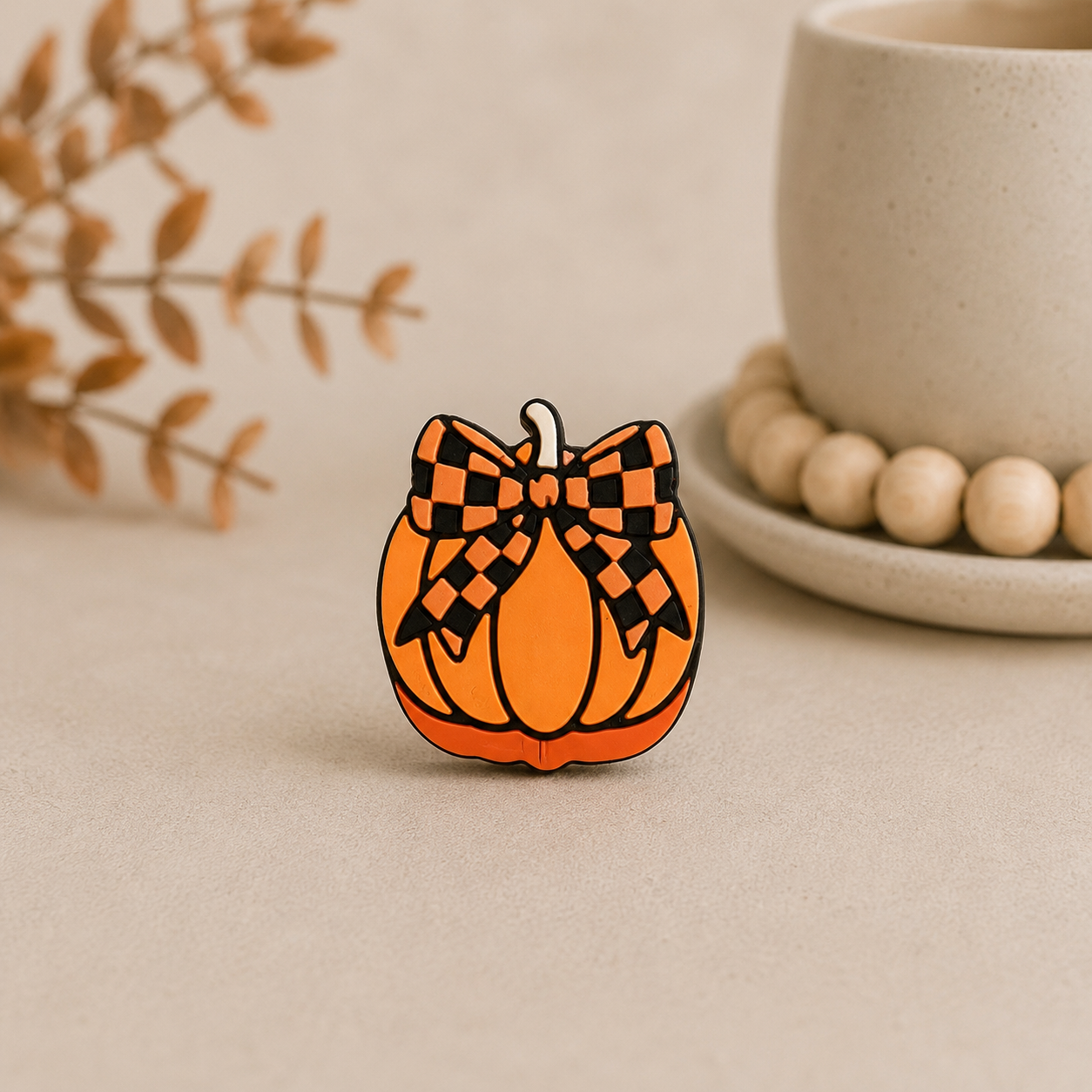 🎃 Checkered Bow | 3D Printed Straw Topper