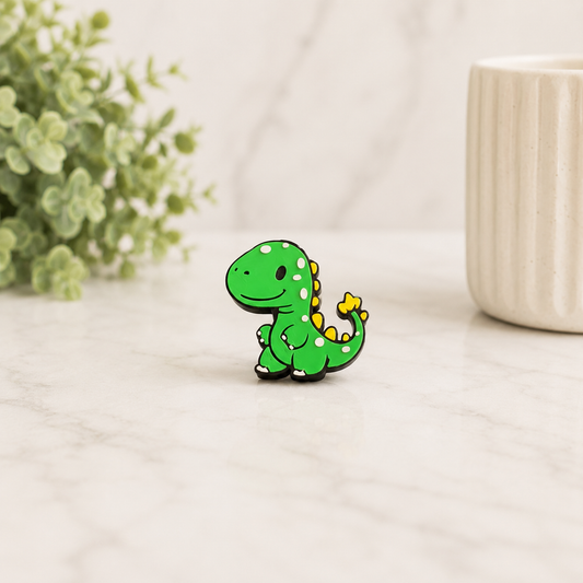 Green Dinosaur 3D Straw Topper