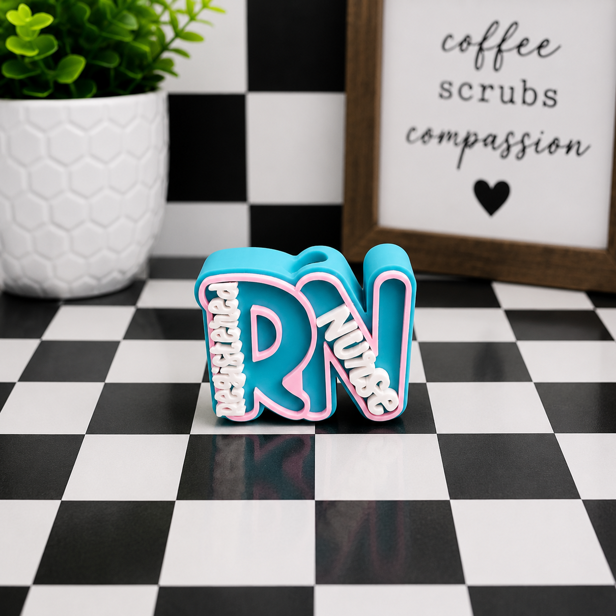 Registered Nurse [RN] | 3D Printed Straw Topper