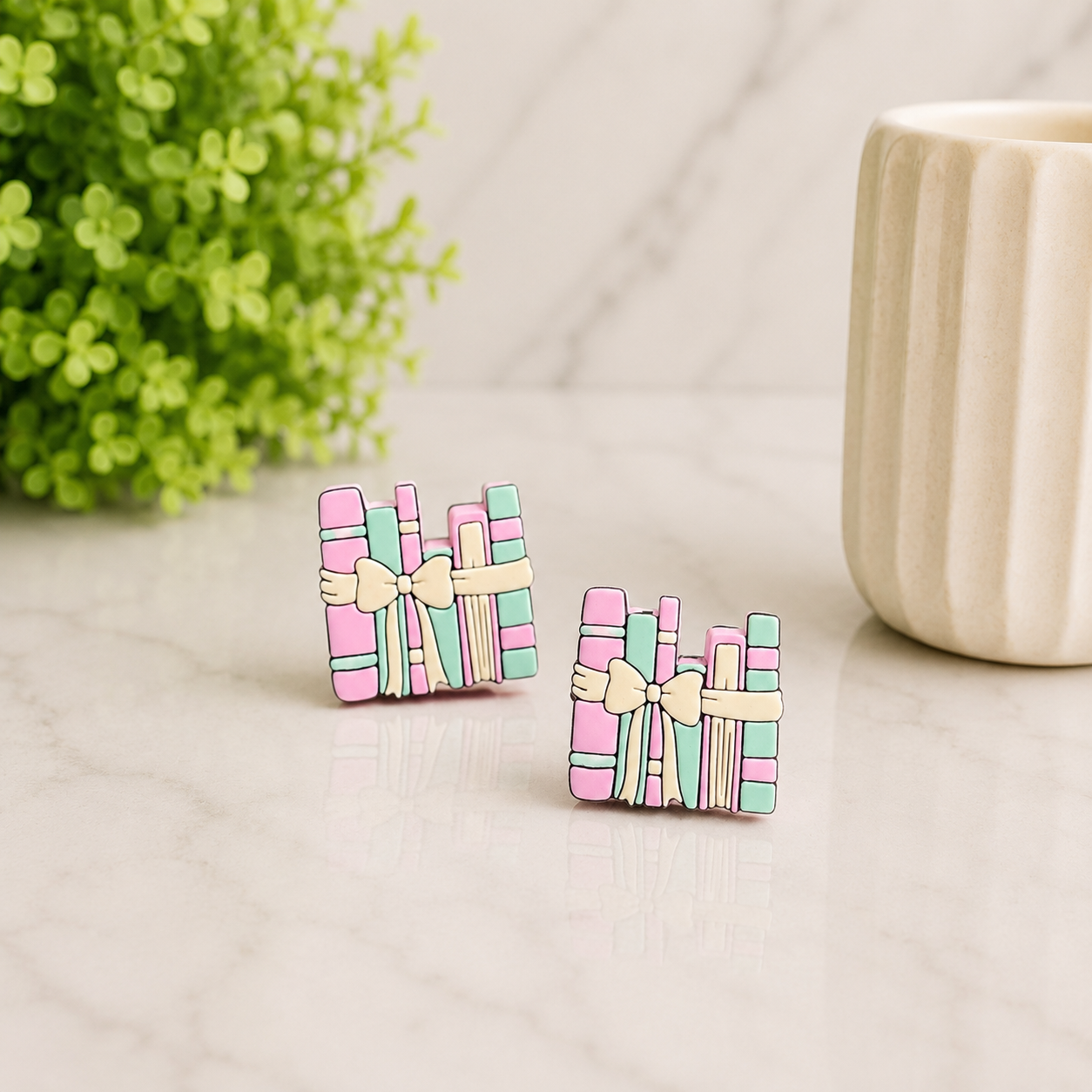Pastel Book Stack | 3D Printed Straw Topper