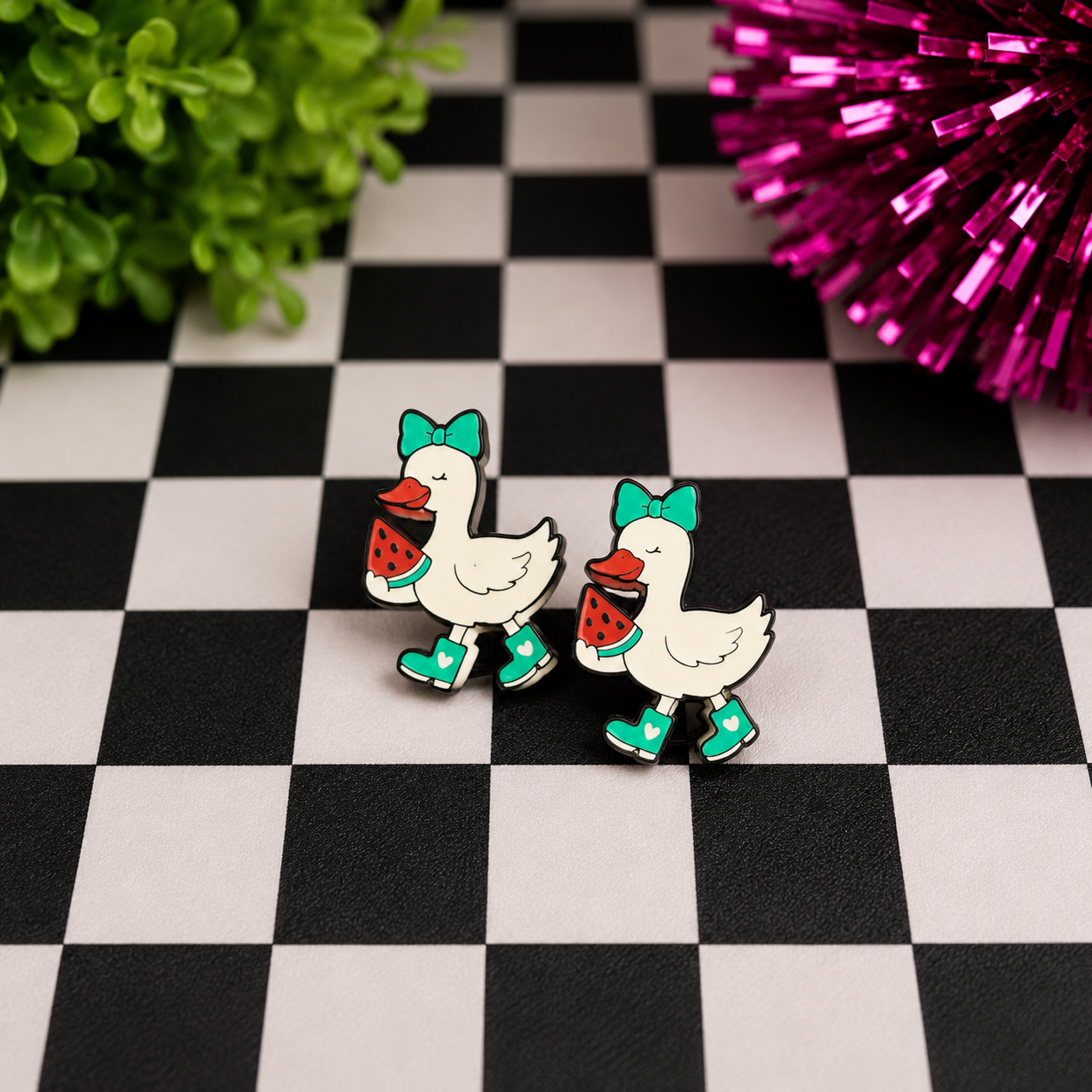 Duck w/Watermelon | 3D Printed Straw Topper