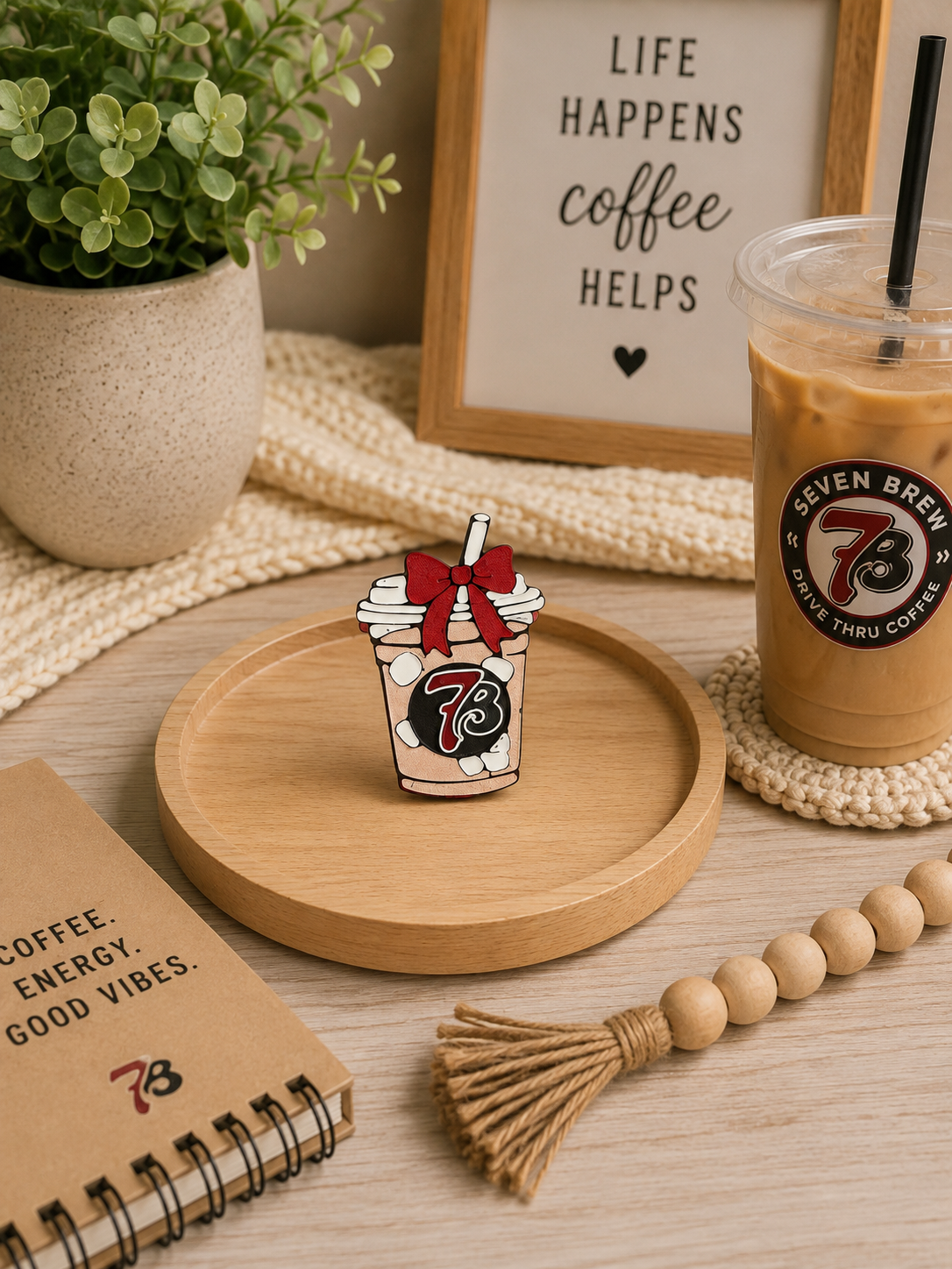 7 Brew Inspired Coffee Cup | 3D Printed Straw Topper