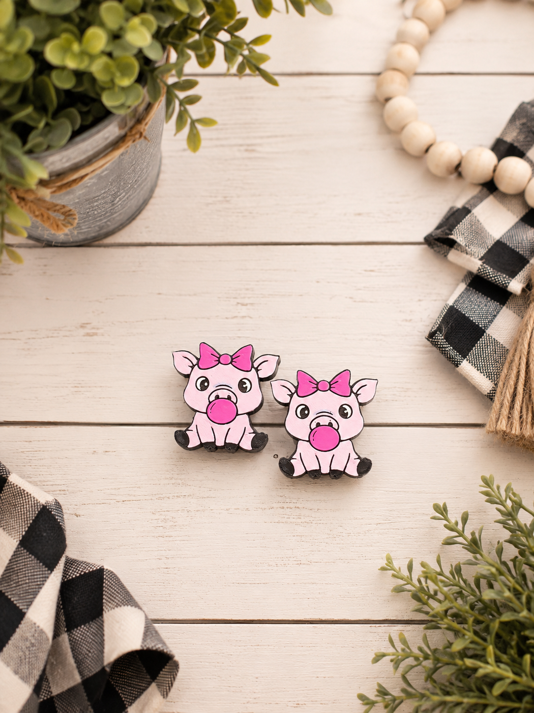 Pig with Bubblegum | 3D Printed Straw Topper