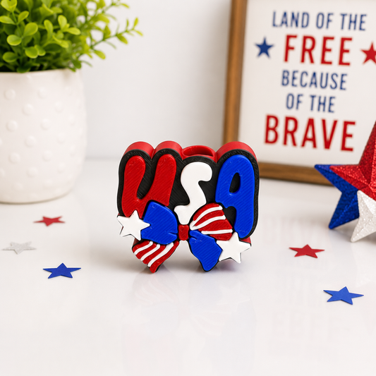 USA Bow Tie | 3D Straw Topper