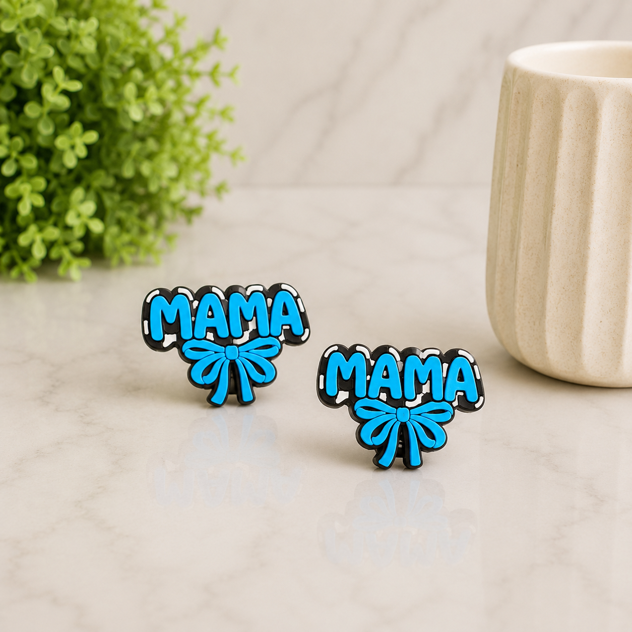 Checkered Mama Bow | 3D Printed Straw Topper