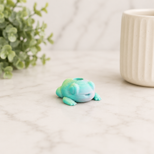 Pastel Rainbow FROG 3D Straw Topper