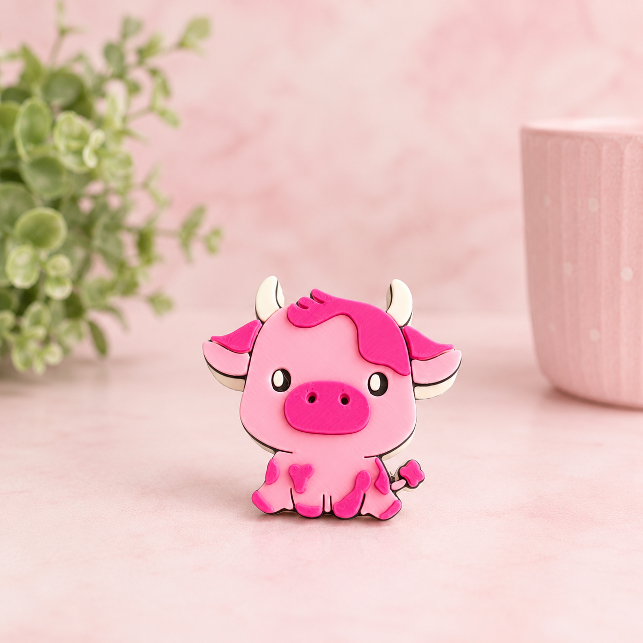 Pink Pig | 3D Printed Straw Topper