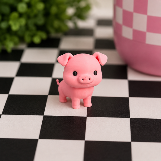 Adorable Pink Pig | 3D Printed Straw Topper