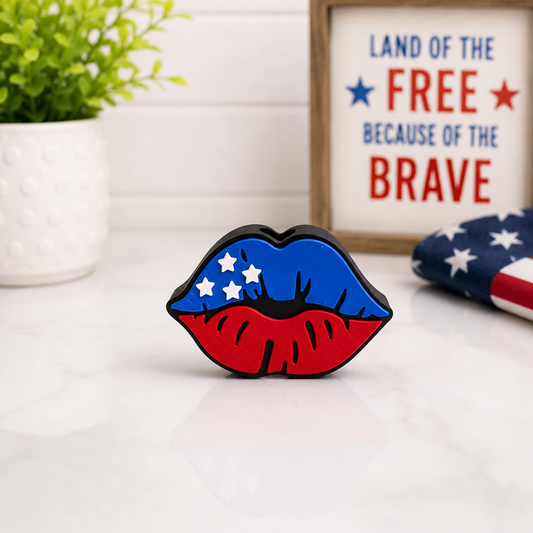 Patriotic Lips | 3D Printed Straw Topper
