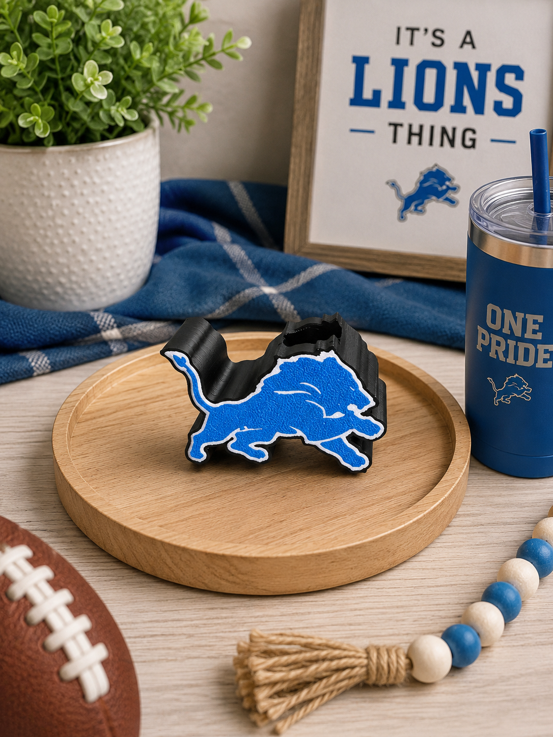 Detroit Lions | 3D Printed Straw Topper