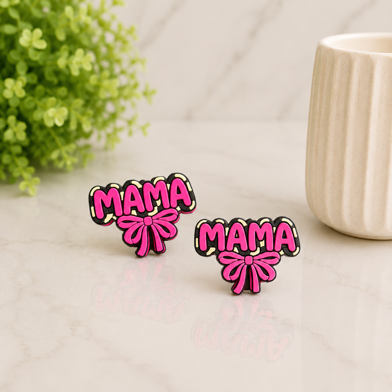 Checkered Mama Bow | 3D Printed Straw Topper