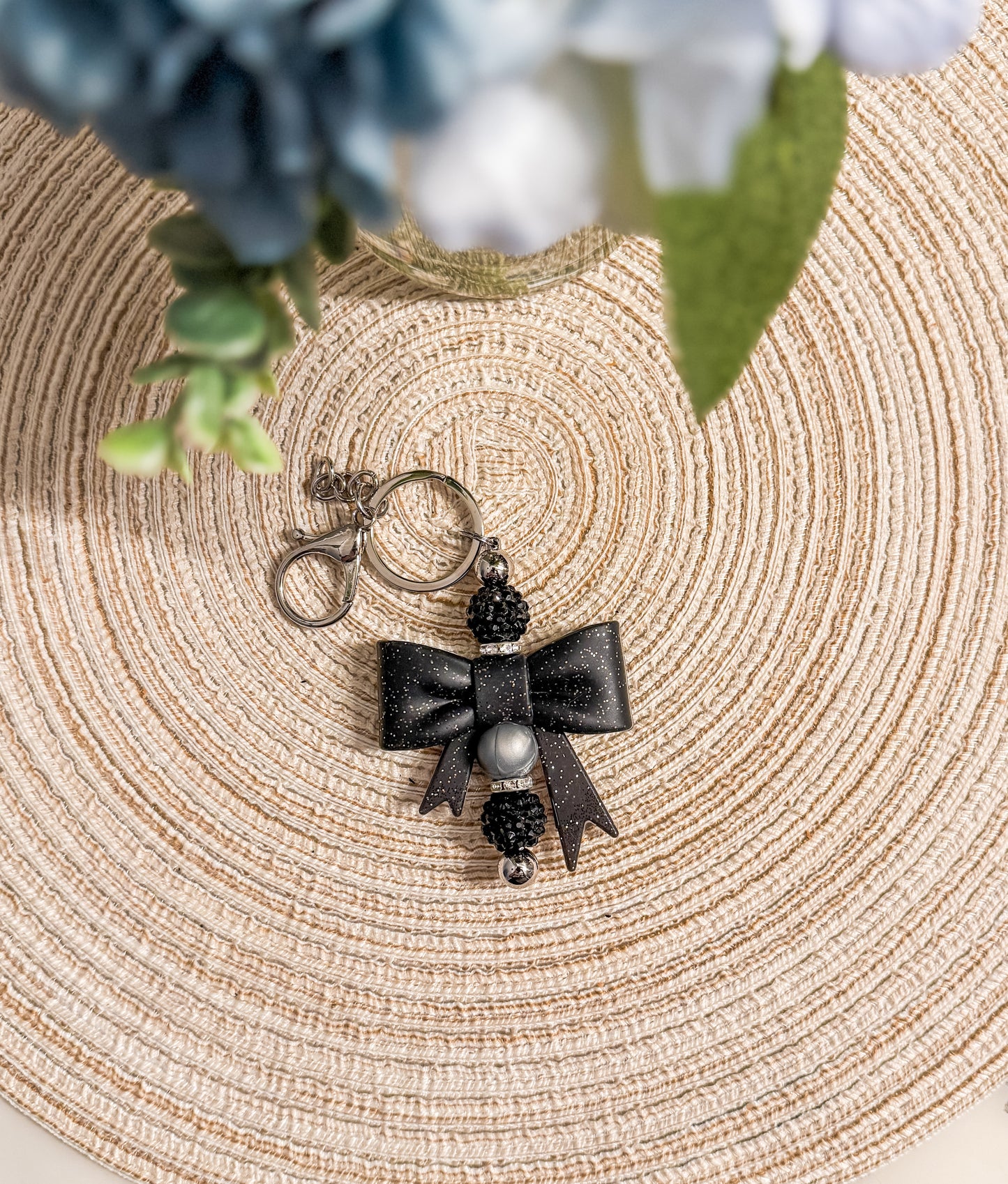 Blue Bow Keychain