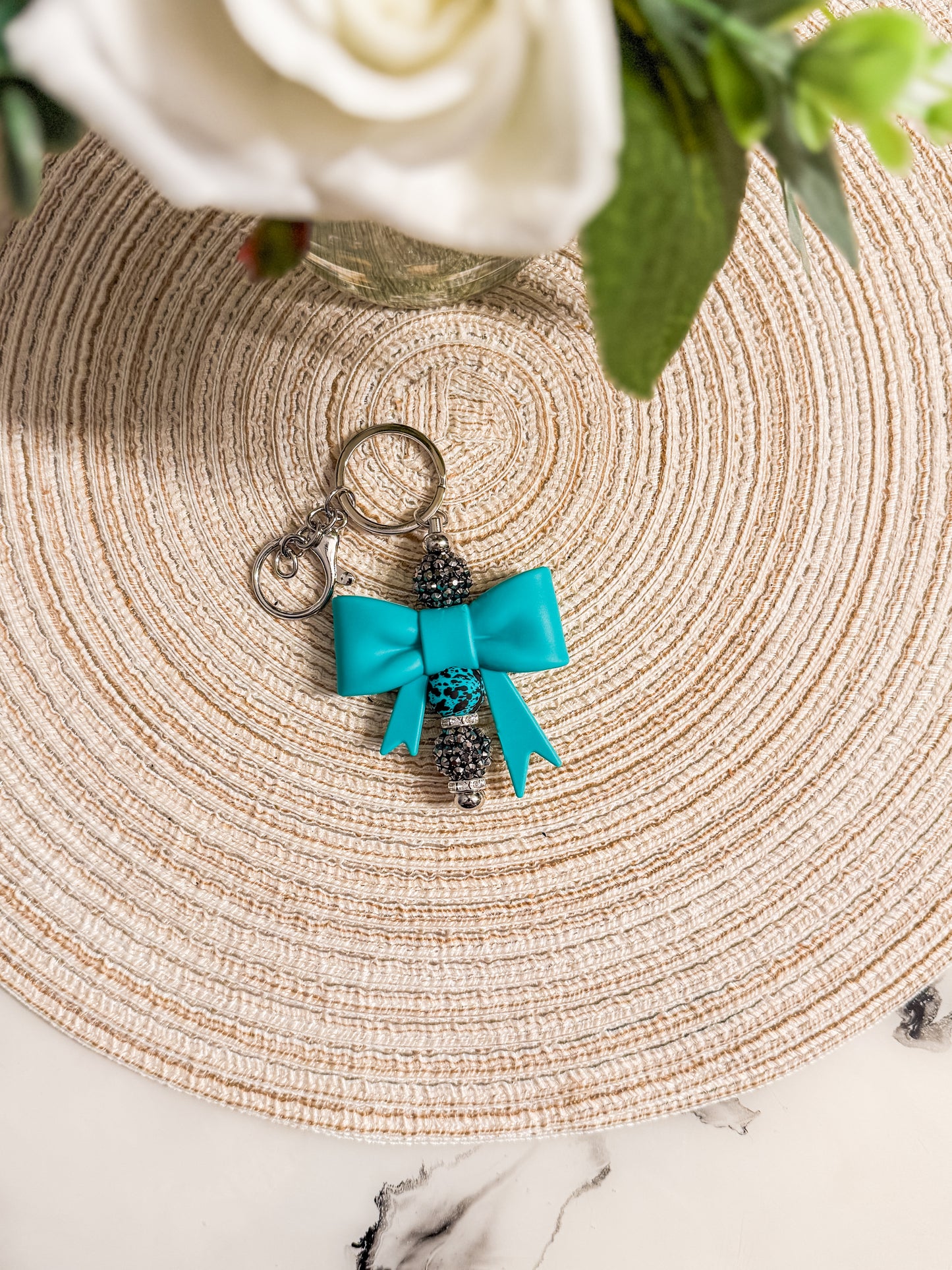 Blue Bow Keychain