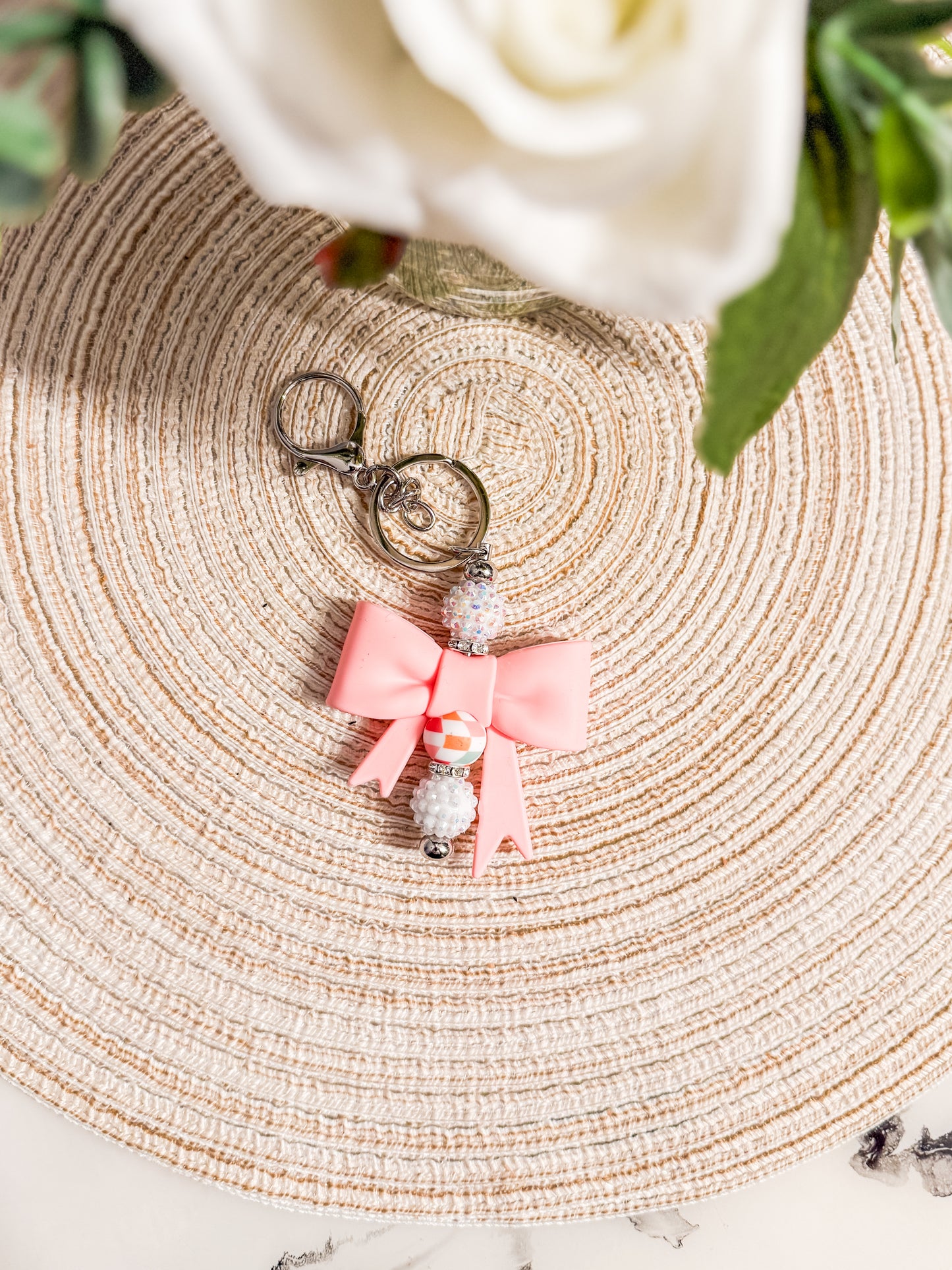 Blue Bow Keychain
