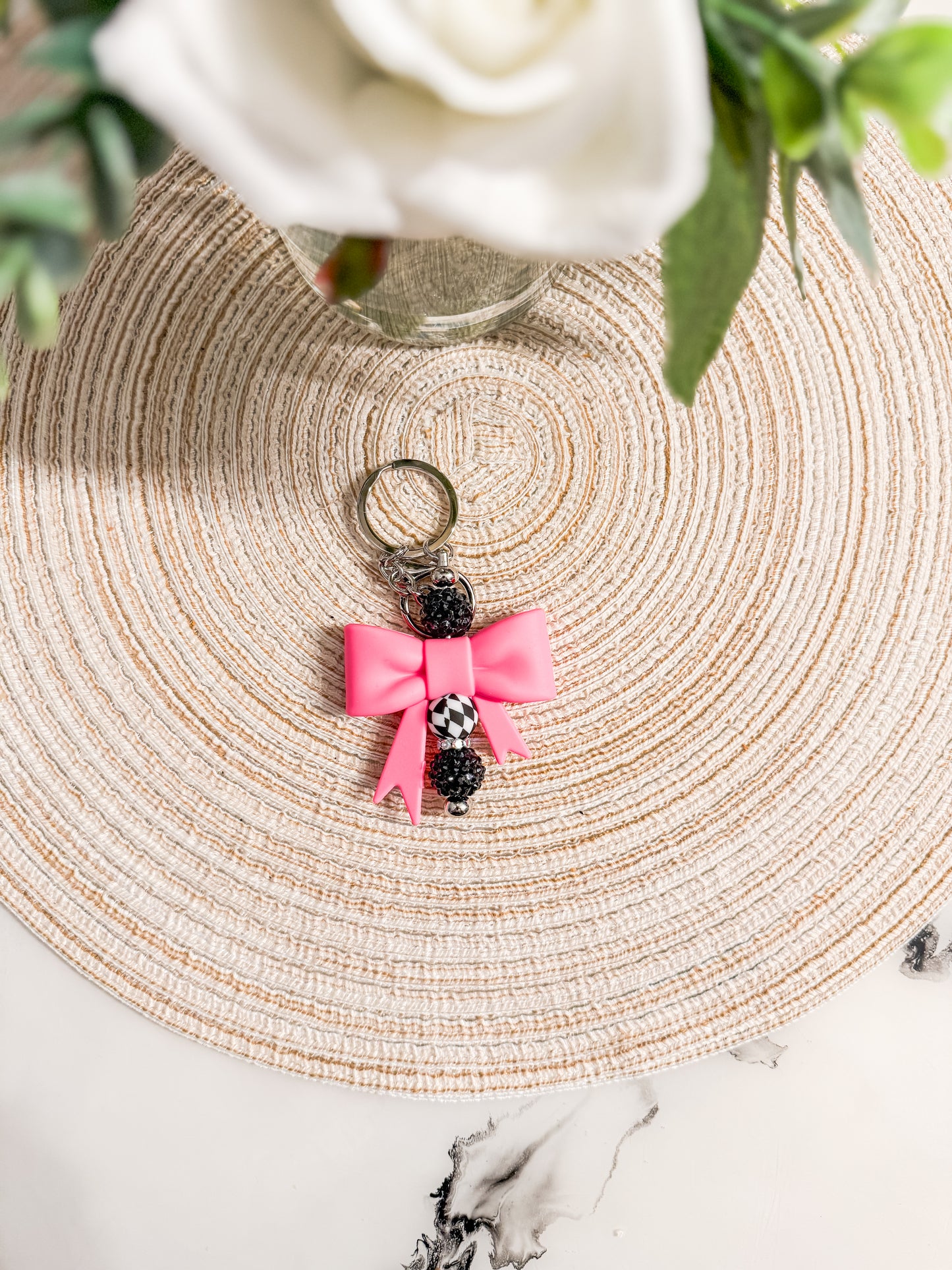Blue Bow Keychain