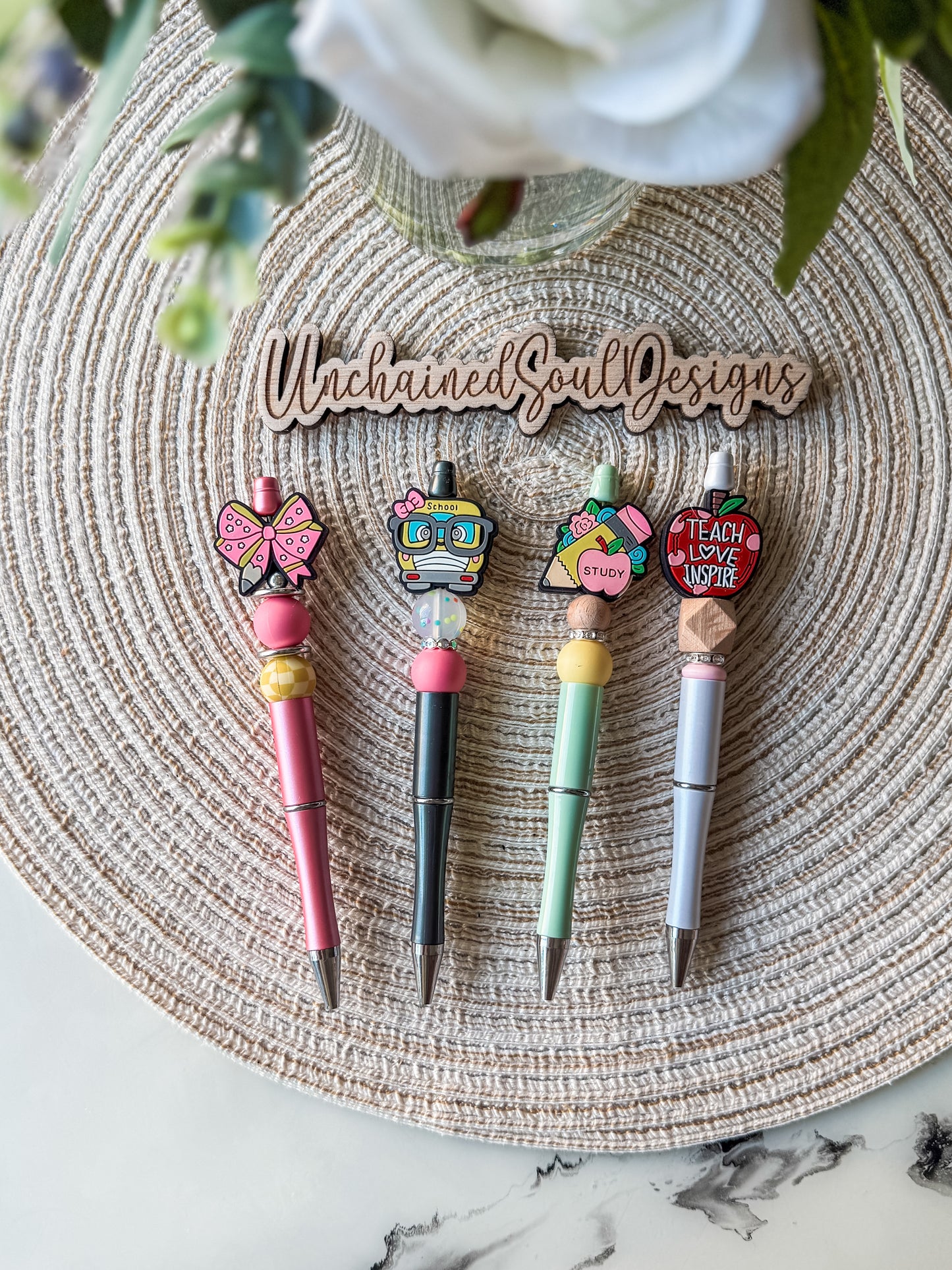 Various School/Teacher Beaded Pens