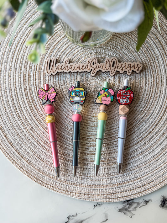 Various School/Teacher Beaded Pens