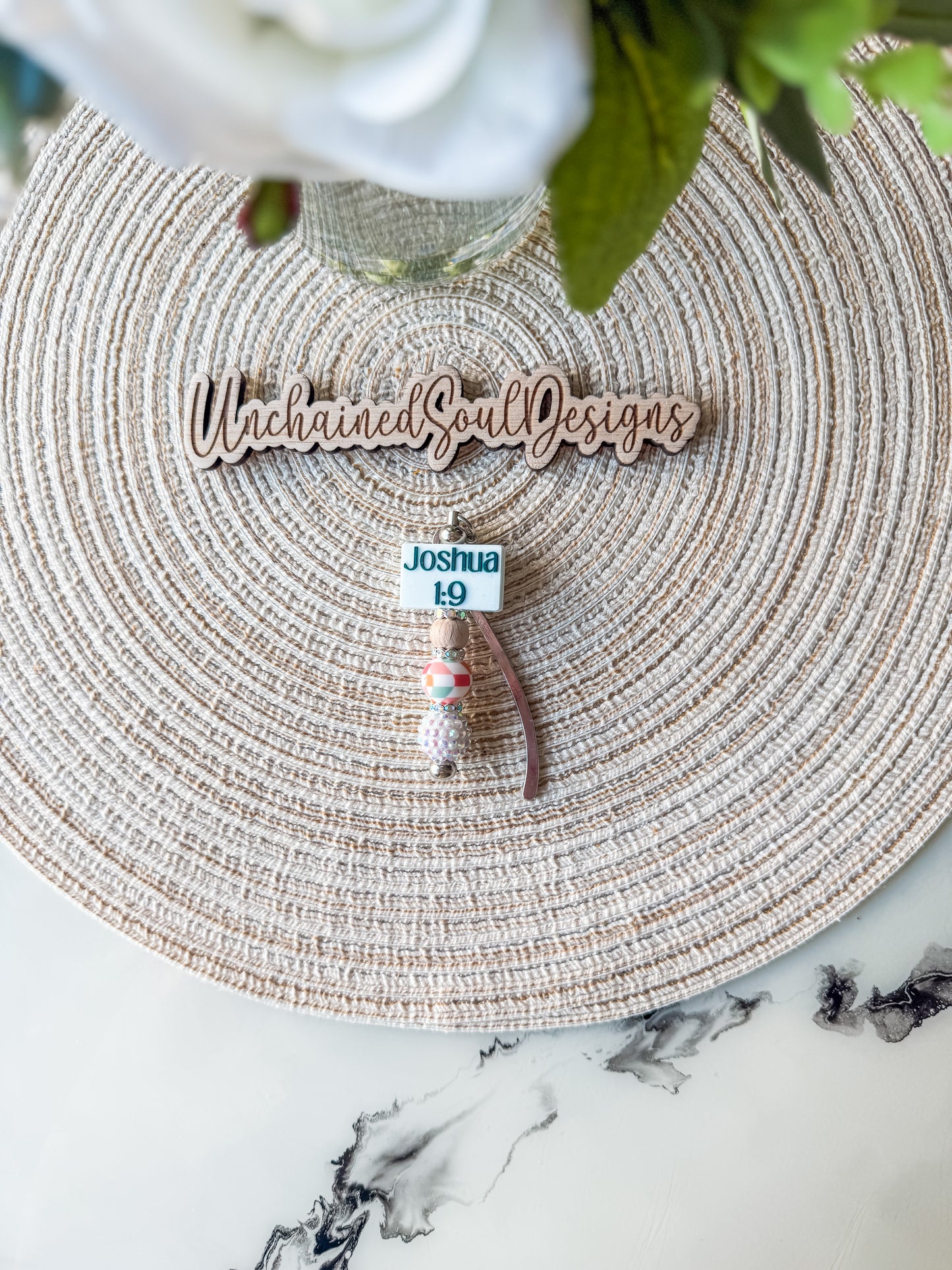 Be Strong & Courageous| Beaded Bookmark