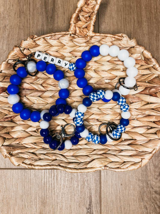 Blue & White School Colors| Wristlet