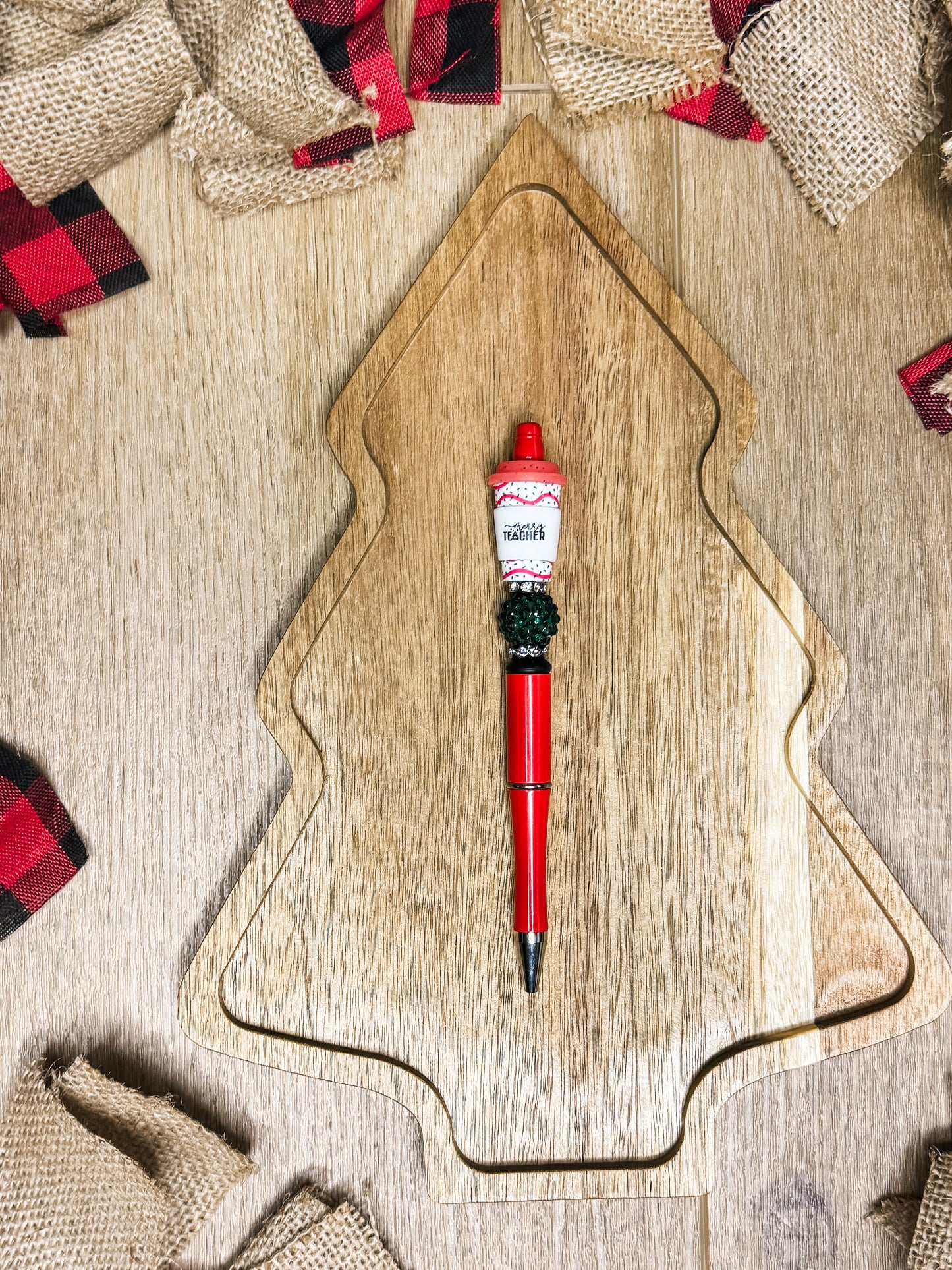 Merry Teacher Coffee Cup Pen