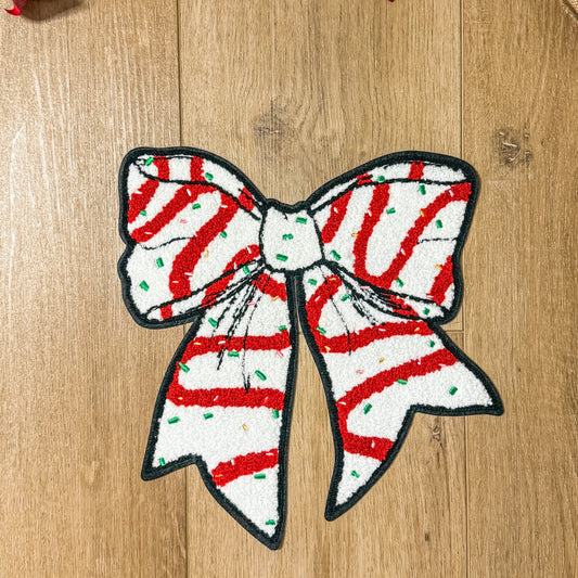 Debbie Cake Bow Chenille Patch
