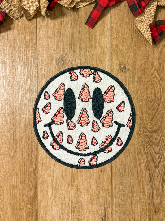 Christmas cake Smiley Chenille Patch