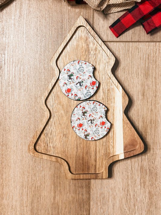 Christmas Geese Car Coasters