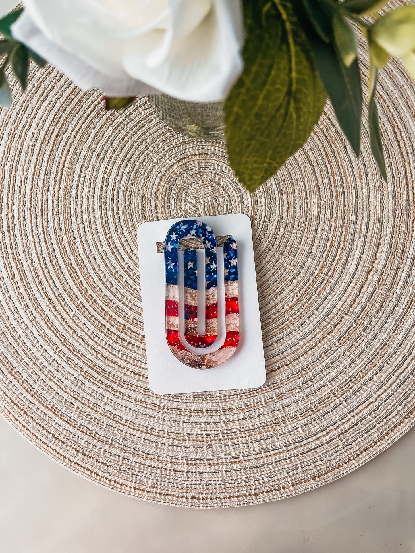 American Flag Jumbo Paperclip Bookmark