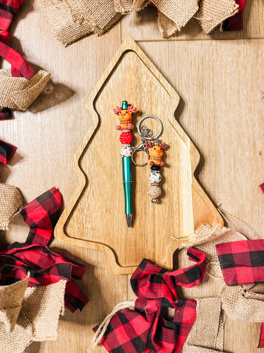 Christmas Reindeer #2| Pen + Keychain
