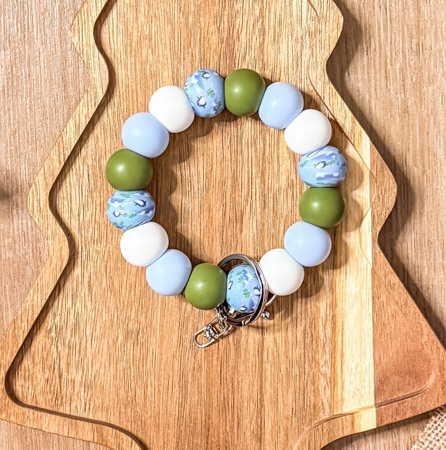 Christmas Penguin#2| Handmade Beaded Wristlet Keychain| Everyday Essential