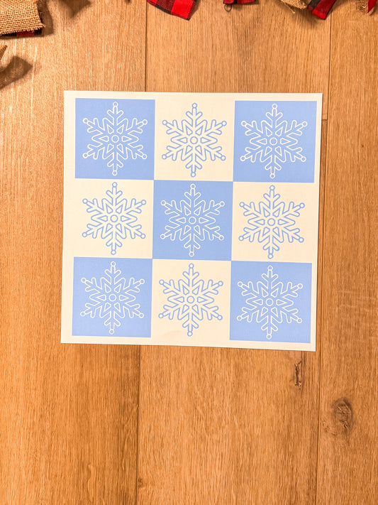 Blue & White Snowflake Collage| Apparel