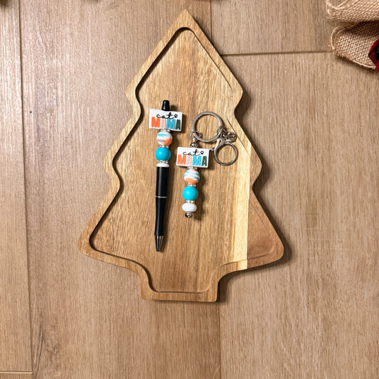 Cat Mom Set| Pen + Keychain