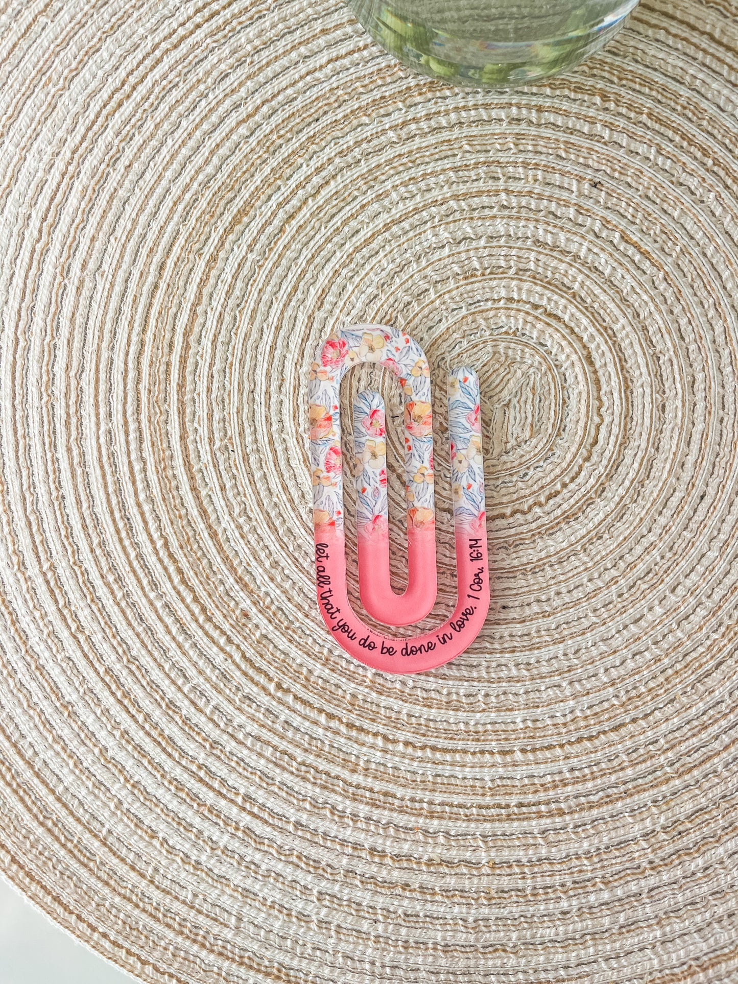 *NEW* Two Toned Floral with Verse-Jumbo Paperclip Bookmark| Set of 5