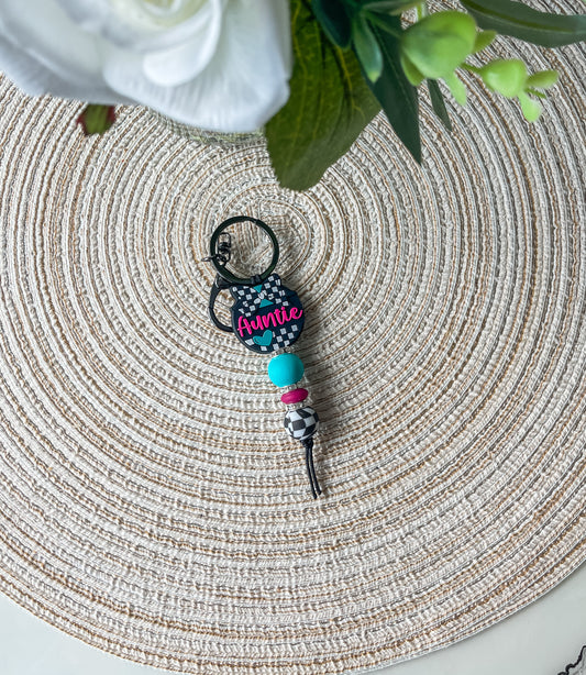 Checkered Auntie| Keychain